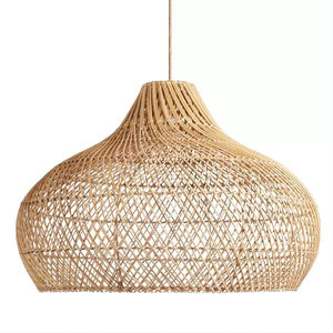 Decorative Hanging Rattan Lampshade for Eco Home <b>Lighting</b> Natural Rustic Light Fixture Handmade with Sustainable Materials - Product Image 5