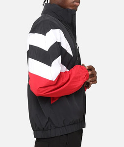 Veste coupe-vent vintage pour homme, surdimensionnée, à blocs de couleur, patchwork, vêtements de sport légers, veste coupe-vent en nylon - Product Image 3