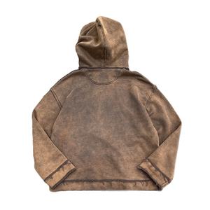 Ropa de calle personalizada con capucha desgastada en blanco de gran tamaño French Terry Heavyweight Vintage Acid Wash Sun Faded Hoodie - Product Image 5