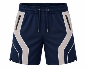 Shorts de sport décontractés noirs pour hommes avec poches zippées, taille à cordon de serrage, tissu écologique à séchage rapide - Product Image 3