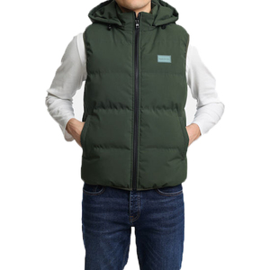Chaleco Acolchado Sin Mangas para Invierno, con Logotipo Personalizado, Impermeable, Brillante, con Capucha, para Hombre - Product Image 4