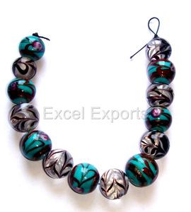 Cuentas de cristal multicolores hebras hechas a mano negro azul y rosa cuentas decorativas para la fabricación de joyas-producto a granel - Product Image 4