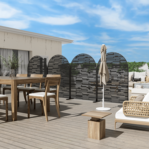 Paravent Arqué en Métal Noir, Ombre Lumineuse, pour Extérieur, Intérieur, pour Patio, Jardin, Paravent Autoportant, 72 Pouces, X 47 Pouces - Product Image 3