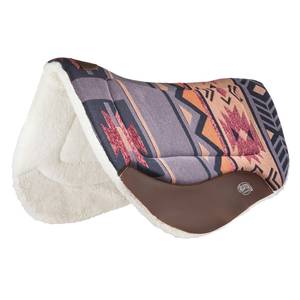 2026 Hot Selling Sweaty's All-Purpose Jumping Saddle Pad Fleece Lining Geometric Pattern Brown Leather Trim Western <b>Equestrian</b> - Product Image 3