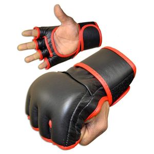 ถุงมือต่อสู้แบบเปิดนิ้วสไตล์ UFC สำหรับมืออาชีพ ทำจากหนังแท้ สำหรับการต่อสู้ในกรง  รับผลิตตามแบบ (OEM) ขายส่งสำหรับมวย - Product Image 2