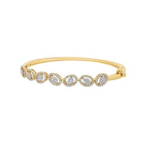 Brazalete de Oro Amarillo de 0.97 Quilates con Diamantes de Corte Redondo, Engaste Pavé, Joyería de Lujo para Uso Diario para Mujer - Product Image 1