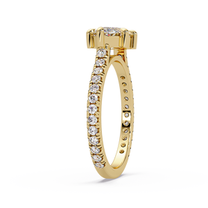 Bague de mariage de luxe en or massif 10K 14K avec diamant de laboratoire taille marquise, sertie en cathédrale est-ouest, 1,35 CTW, certifiée IGI, ODM - Product Image 4