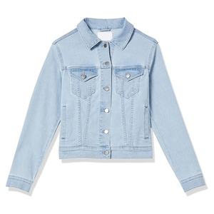 Chaquetas de mezclilla elásticas personalizadas para mujer, abrigo de mezclilla azul informal a la moda con botones, servicio OEM disponible, chaquetas de invierno para mujer - Product Image 1