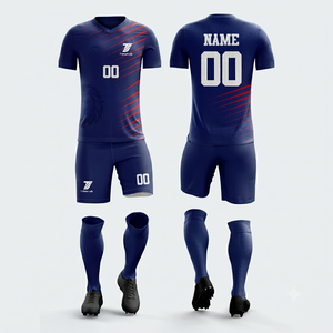 Conjunto de Uniforme de Fútbol de Secado Rápido con Estampado, Camiseta de Fútbol Unisex de Manga Corta, Nombre del Equipo Personalizado, Entrenamiento - Product Image 4