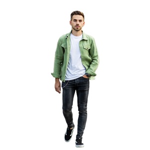 Wholesale <b>Custom</b> <b>Denim</b> <b>Jacket</b> Men Hooded Jean Hoodie Blue Jeans <b>Jacket</b> for Men - Product Image 5