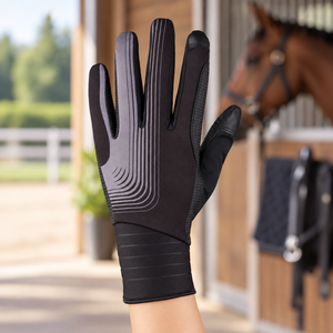 Gants d'équitation d'hiver personnalisés de haute qualité, fabriqués directement en usine, avec logo, confortables, en polyester et cuir, unisexes, avec option OEM. - Product Image 1