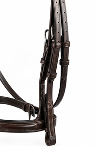 Brida de Cuero Marrón Oscuro de Primera Calidad con Costuras en Contraste, Correas Ajustables y Diseño Ecuestre Elegante, Equipo para Caballos - Product Image 4