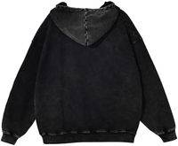 Sweater Hoodie Pria Regular Fit 100% Katun Fleece Pewarna Benang Bernapas Warna Hitam Solid Kasual Musim Dingin 300g Desain Saku