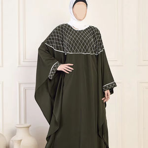 Nueva Abaya Saudí Tradicional Islámica para Mujer, Diseño Dubai 2026, Primavera, Poliéster Transpirable, Largo hasta el Tobillo, Kaftán Musulmán - Product Image 1