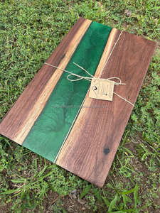Acacia <b>Wooden</b> Charcuterie Board Resin Inlay Handmade Lacquered Eco-Friendly Food Safe Heavy Duty 1.5cm Thick Rectangle Shape - Product Image 2