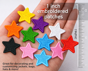 Lot de 100 écussons thermocollants étoiles – Appliques brodées à coudre, 10 couleurs personnalisables pour vêtements et sacs - Product Image 4