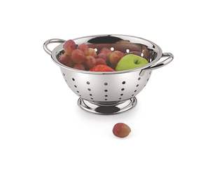 Mirror-Finish Stainless Steel Eco-Friendly Colander Durable Perforated Dishwasher Safe Foldable Strainer with Stable Base - Product Image 2