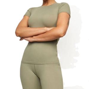 Camiseta de Mujer Transpirable, Nueva Camiseta de Mujer 100% Algodón, Cuello Redondo Informal, Manga Corta, Camiseta Estampada para Mujer - Product Image 1