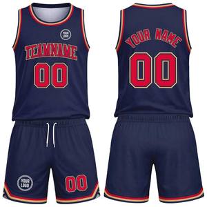 Ensemble d'uniformes de basketball réversibles personnalisés 100 % polyester respirant (maillot et short) – Tenue de sport pour équipe grandes tailles OEM - Product Image 1
