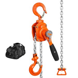 Paranco a Catena Manuale Weston da 1/2 Tonnellata (1100 Libbre) con Leva, Capacità 5 FT, in Acciaio al Carbonio Zincato G80, Freno a Doppia Zampa, 3m Massimo 6m - Product Image 1