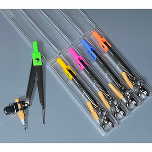 Compas de géométrie grand format pour étudiants avec pièces en métal et PP 127*19*22mm, pince universelle pour crayon, modèle à mine coulissante 128 - Product Image 2