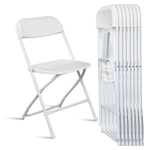 Chaise pliante classique en plastique pour jardin, lot de 6, blanche - Product Image 5