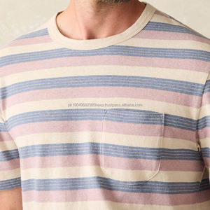 Short-Sleeve Tee for <b>Men</b> Cotton <b>Men's</b> Tshirts Summer Striped T-<b>shirt</b> Organic Tshirt <b>With</b> <b>Pocket</b> Casual t <b>Shirts</b> - Product Image 3