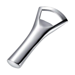 Luxury Silver Chrome Metal Bottle Opener Features Ergonomic Solid Grip Handle Elegant Minimalist Modern Premium <b>Bar</b> <b>Tool</b> - Product Image 1
