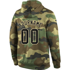 Sudadera con Capucha para Hombre, Diseño Camuflaje, Personalizada, de Felpa, Bordada, Hombros Caídos, Sin Cordones, Lisa, Gruesa - Product Image 4