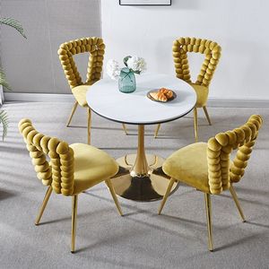 Set di 2 Sedie da Pranzo Moderne e Confortevoli con Gambe in Tubo di Ferro e Morbidi Cuscini, Schienale Pratico per Sala da Pranzo, Soggiorno, Caffè - Product Image 4