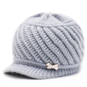 Knit Visor Beanie Beret Wool Snow Ski <b>Caps</b> Classic Winter Warm <b>Hat</b> - Product Image 1