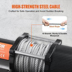12V 4500 lb Load Capacity Steel Rope <b>Electric</b> Winch Wireless Handheld Remote IP55 1/4 X 39ft <b>ATV</b> UTV Winch for 4-Wire Connection - Product Image 4