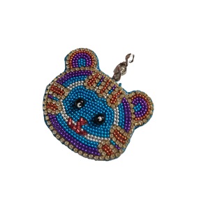 Llavero de bordado de cuentas hecho a mano para mochila, llavero de cuentas de semillas hecho a mano con elegante patrón de bordado de fantasía - Product Image 1