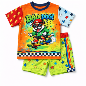 Conjunto de Verano para Niños, Camisa Ligera y Pantalones Cortos, Ropa Casual Transpirable, Talla Personalizada, Producción al por Mayor - Product Image 2