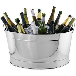 Seau à glace en métal de luxe, finition argentée, pour la maison, les événements, les fêtes, les bars, refroidisseur à vin avec poignées et couvercle - Product Image 4