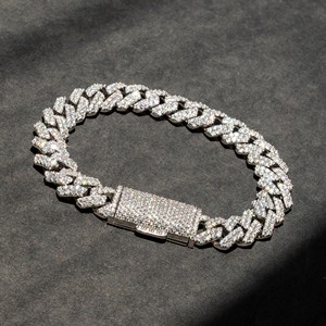 Gleaming Iced Out Cuban Link <b>Bracelet</b> with Premium Cubic Zirconia Hip Hop Bling Designer Jewelry Gift for Him Her Style Design - Product Image 1