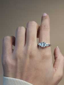 1.60 CT Emerald Cut Lab Grown <b>Diamond</b> <b>Ring</b> in 18K Gold | IGI Certified Luxury Engagement Wedding <b>Ring</b> | Elegant Bridal Jewelry - Product Image 2