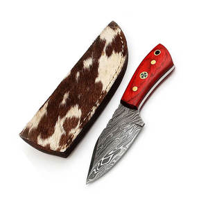 Cuchillo de Caza de Acero de Damasco de Alta Calidad, Diseño de Espiga Completa, Empuñadura de Acero de Damasco, Personalizable OEM, Garantía de 3 Años para Actividades al Aire Libre - Product Image 6