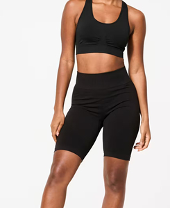 Soutien-gorge de yoga sans couture en maille pour femme, maintien élevé, logo frontal uni, couleur personnalisable, vêtements de sport de haute qualité, prix abordable, faible MOQ - Product Image 1