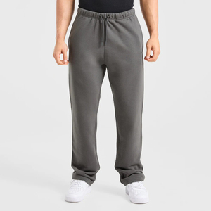 Hot Selling Wholesale Men's Grey <b>Straight</b> <b>Leg</b> Sweatpants Elastic Waist Cotton Casual <b>Track</b> <b>Pants</b> & Pockets Custom Logo Joggers - Product Image 1