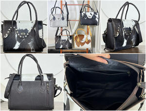 Unique Design Genuine Cowhide Leather <b>Handbag</b> for Women Handmade Hair-On Hide Purse with Braided Handles and Shoulder Strap - Product Image 3