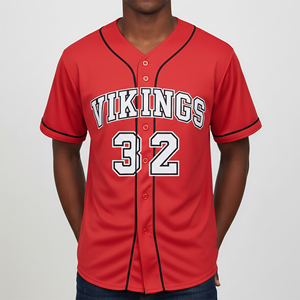 2026 New Arrived Latest Design Lightweight V-Neck Short Baseball Jersey 100% Polyester Breathable Athletic Fit Training Wear - Product Image 4