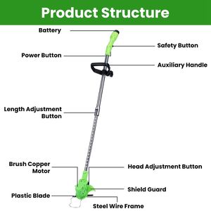 Cortacésped y Recortadora de Césped Inalámbrica Recargable, Recortadora de Hilo Portátil - Product Image 2