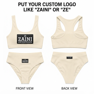 Bikini de Mujer con Tejido Elástico Premium de 240 GSM, Color Crema, Logotipo Personalizado, Traje de Baño de Dos Piezas, OEM, Hecho a Medida - Product Image 1