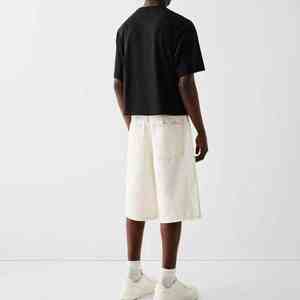 T-shirt coupe boxy courte épaisse et ample en coton 100% avec épaules tombantes - Product Image 5