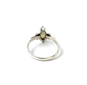 Marquise Shaped Labradorite Gemstone <b>Ring</b> Crafted in 925 Silver <b>Thin</b> Band Comfortable & Smooth Fit Daily Wear Jewelry - Product Image 3