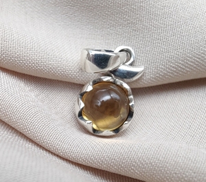 Colgante de Cabujón Redondo de Citrino Natural en Plata de Ley 925, Joyería Vintage para Mujer, Ideal para Fiestas, Proveedor Mayorista - Product Image 3
