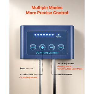 Épurateur de protéines pour aquarium d'eau salée de 30 à 80 gallons, pompe à roue à aubes DC à suspendre avec une puissance de 10 W et un contrôle réglable - Product Image 5