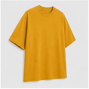 Camiseta de Manga Corta Oversize para Hombre, de Algodón Hilado, Color Dorado Mostaza, Modelo MTS-OVR-0033 - Product Image 3