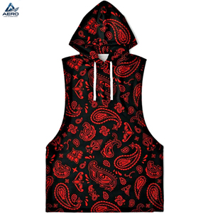 Sudadera sin Mangas con Capucha, Color Negro y Rojo, con Logotipo Personalizado Impreso, Material Transpirable de Tacto Suave, Fácil de Usar, Diseño Único - Product Image 6